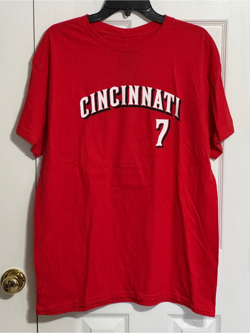 MLB Cincinnati Red Short Sleeve Tee with White & Black Accents